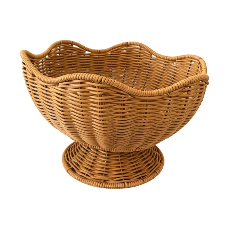 Elegante Cesto Frutta e Verdura Effetto Rattan Materiali PP Organizzatore Multiuso per Cucina con Design Floreale