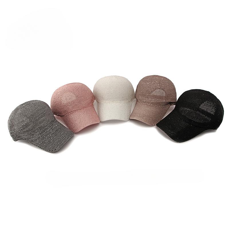 Fashion Sequined Mesh Cap Summer Breathable Hard Mesh Baseball Cap Women's Outdoor Sunscreen Visor