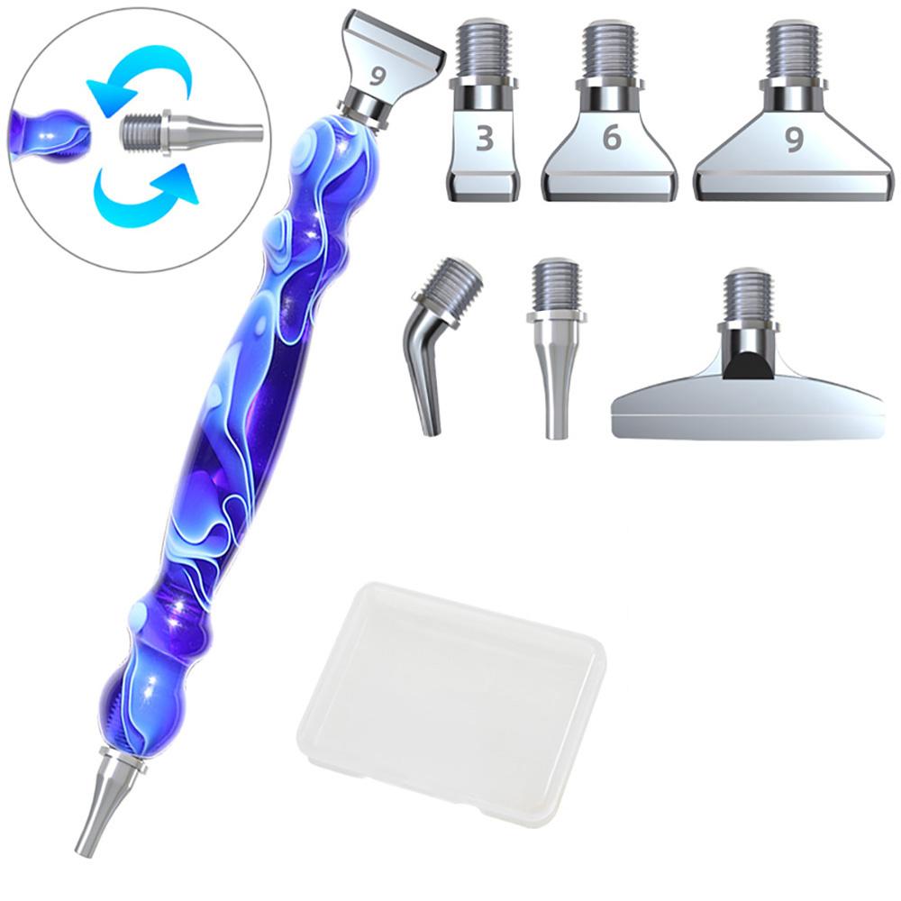 Special-shaped Resin Diamond Painting Pen Multi-placer Alloy Replacement Pen Heads Point Drill Pens Glue Clay DIY Nail Art Tool