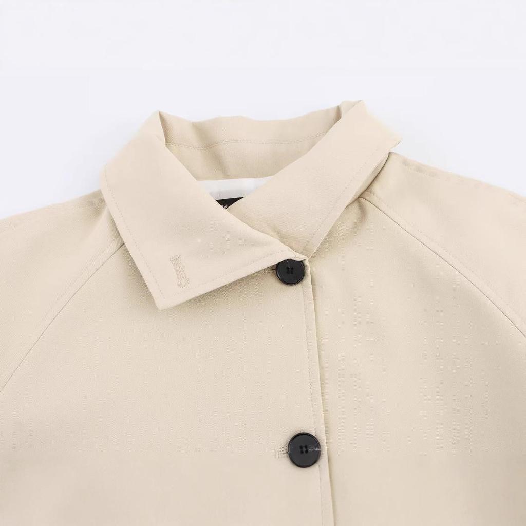 2025 Spring Women's European & American Style Trench Coat - Versatile Short & Long Sleeve Options