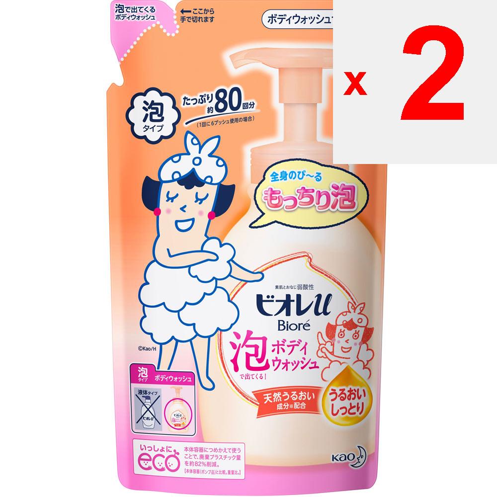 KAO Biore U Body Wash That Comes Out In Foam - Moisturizing Refill 480ml General Purpose (Biore II) Body Soap Wet Your Skin, Take 1-2 Pumps of Foam, S