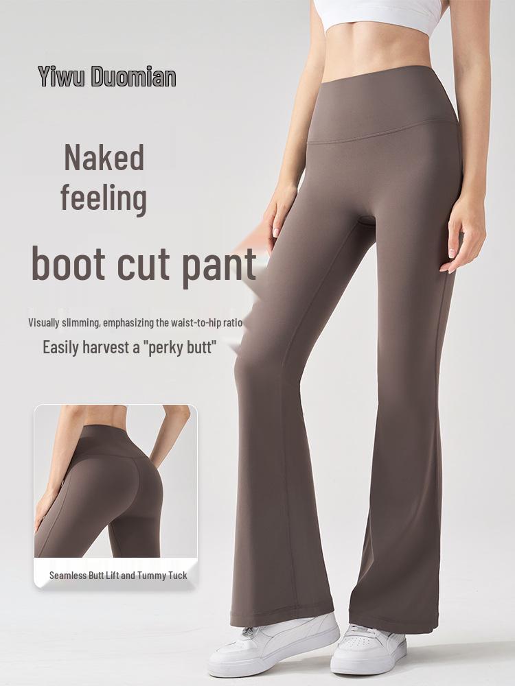 Lycra Antibacterial High-Waist Yoga Flare Pants for Women | Hip-Lifting, Wide-Leg, Micro Flare Fitness & Dance Pants