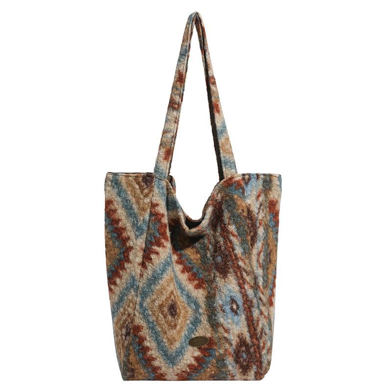 Borsa Tote in Lana da Donna con Chiusura Magnetica per Uso Quotidiano Casual