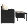 3 Piece Garden Sofa Set with Cushions Black Poly Rattan