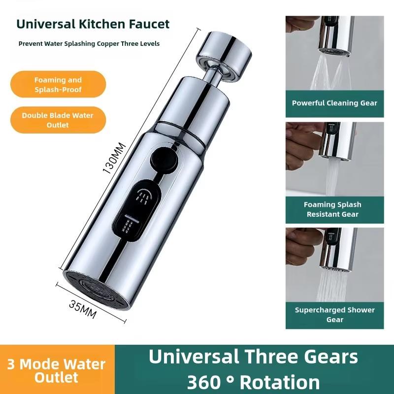 1Piece Kitchen Faucet Aerator Faucet 3 Modes Bathroom Counter-Splash Sprayer Kitchen Taps Counter-Splash Tap Booster Shower Filter