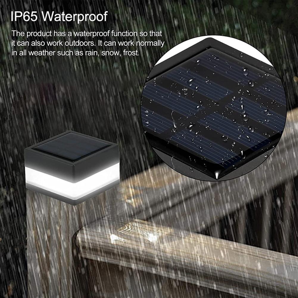 LED Solar Zaun Straßenlampe Einfache Installation Wasserdicht Säulenleuchte Wiederaufladbare Batterie Rasen Gehweg Beleuchtung für Haus Garten