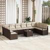 VidaXL Ensemble de canapé de jardin 10 pièces avec coussins en poly rattan gris 3355237