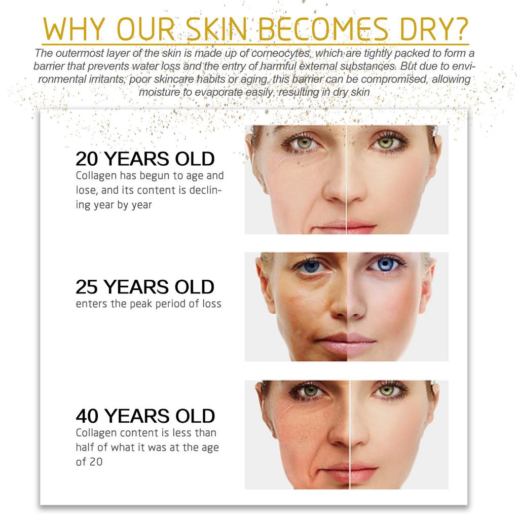 24k Collagen Cream Reduces Fine Lines Brightens Tightens Skin Whitening Anti-Aging Face Cream