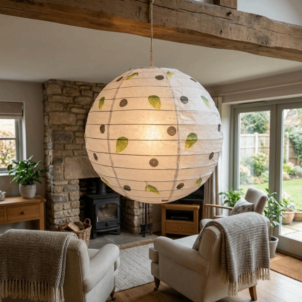 Rustic Hanging Paper Lantern Round Chinese Lantern Creative Folding Lantern Photo Prop