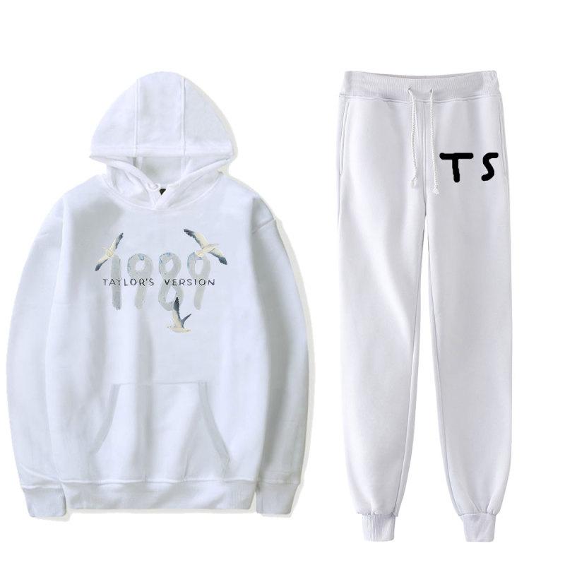 

1989 Merch Taylor Новий альбом Merch Толстовки Комплекти Худі зі шнурками Толстовки з капюшоном для обличчя Світшоти Спортивні штани S білий