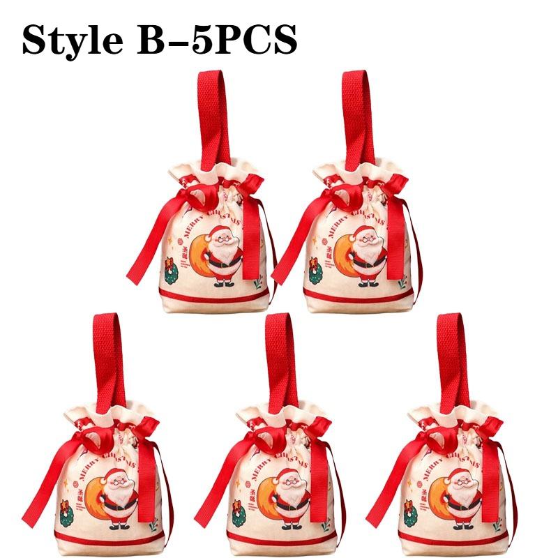 1-10PCS Christmas Gift Bags Christmas Eve Apple Bag Candy Bag Creative Little Gift Bag for Peaceful Fruit Packaging