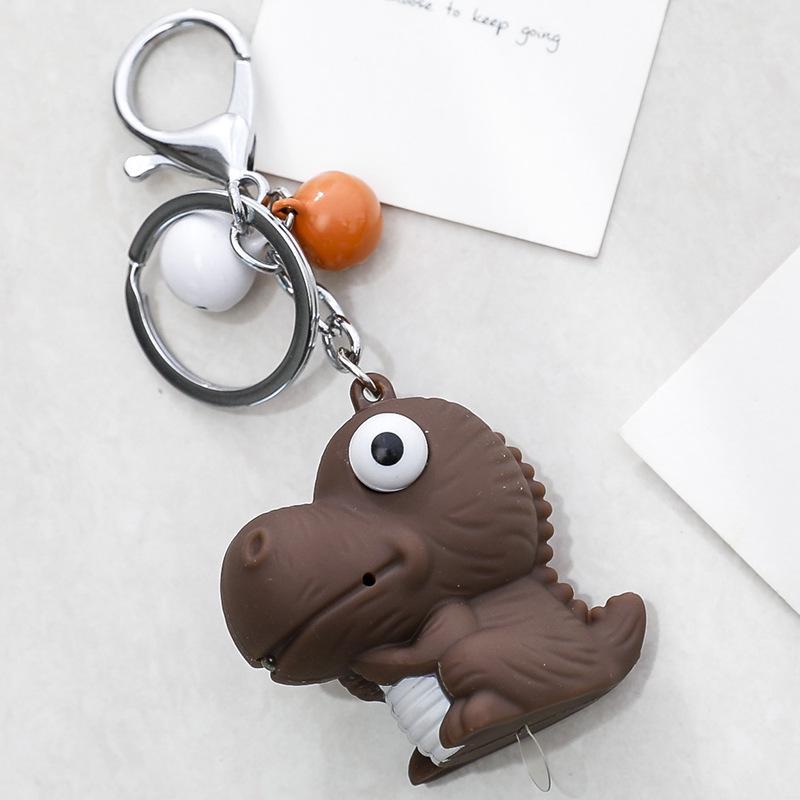 Dinosaur LED Light-Up & Sound Keychain Pendant - Cute Luggage Accessory & Creative Gift