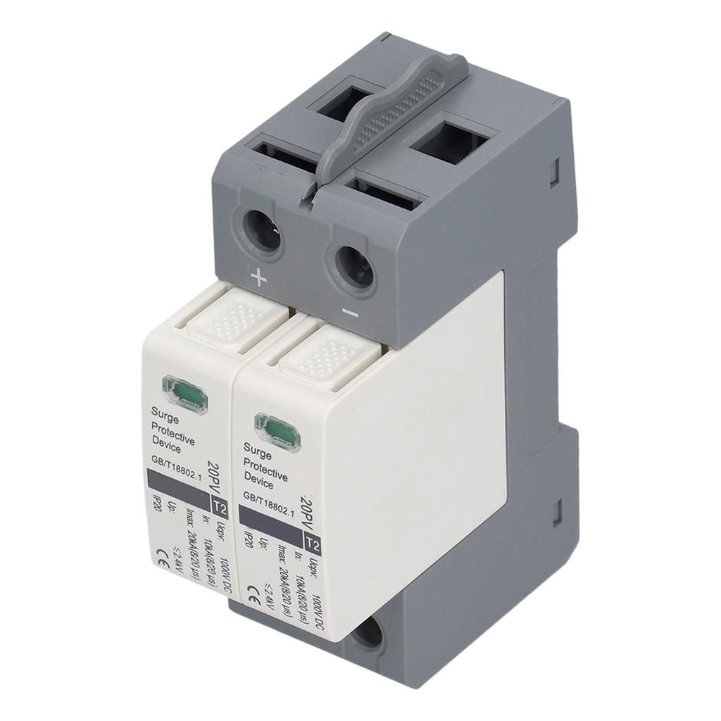 Surge Protective Device DIN Rail Mount Arrester Electric Shock Protector 1000VDC 2P 10?20KA