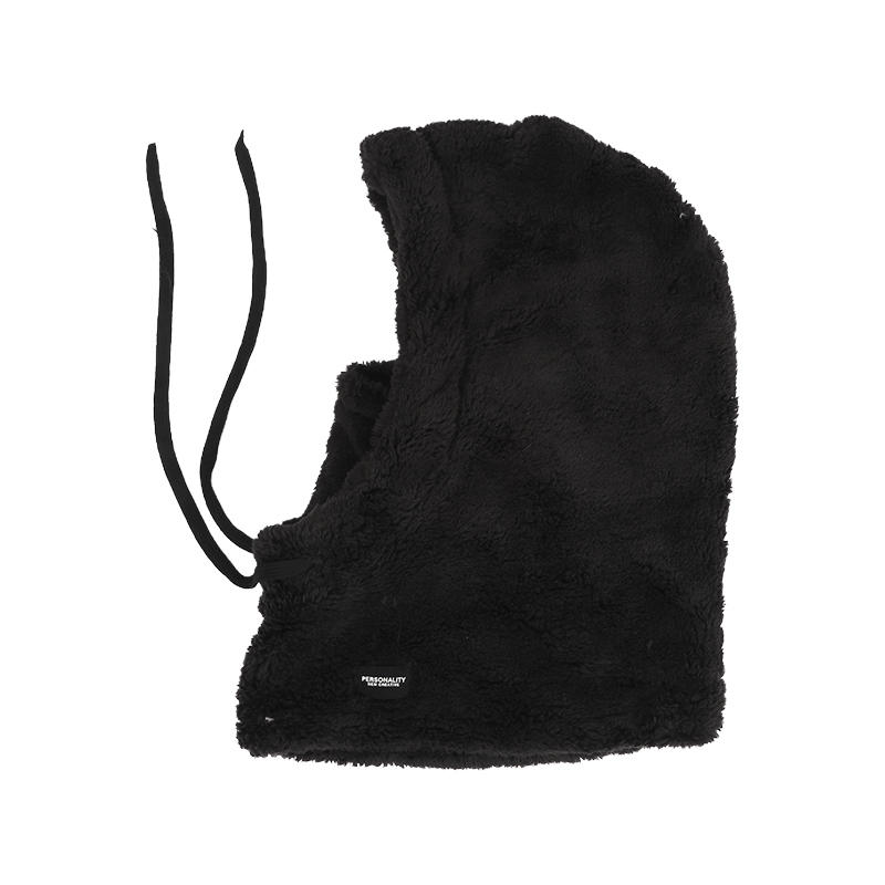 Women Winter Hood Hats Outdoor Cycling Windproof Cap Thermal Unisex Cold Proof Soft Plush with Face Mask Drawstring Warm Hat Drawstring Ski Mask Hat