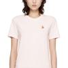 Maison Kitsune Logo Patch Round Neck Short Sleeve T-Shirt Women T-shirts QW00109KJ7026-0448