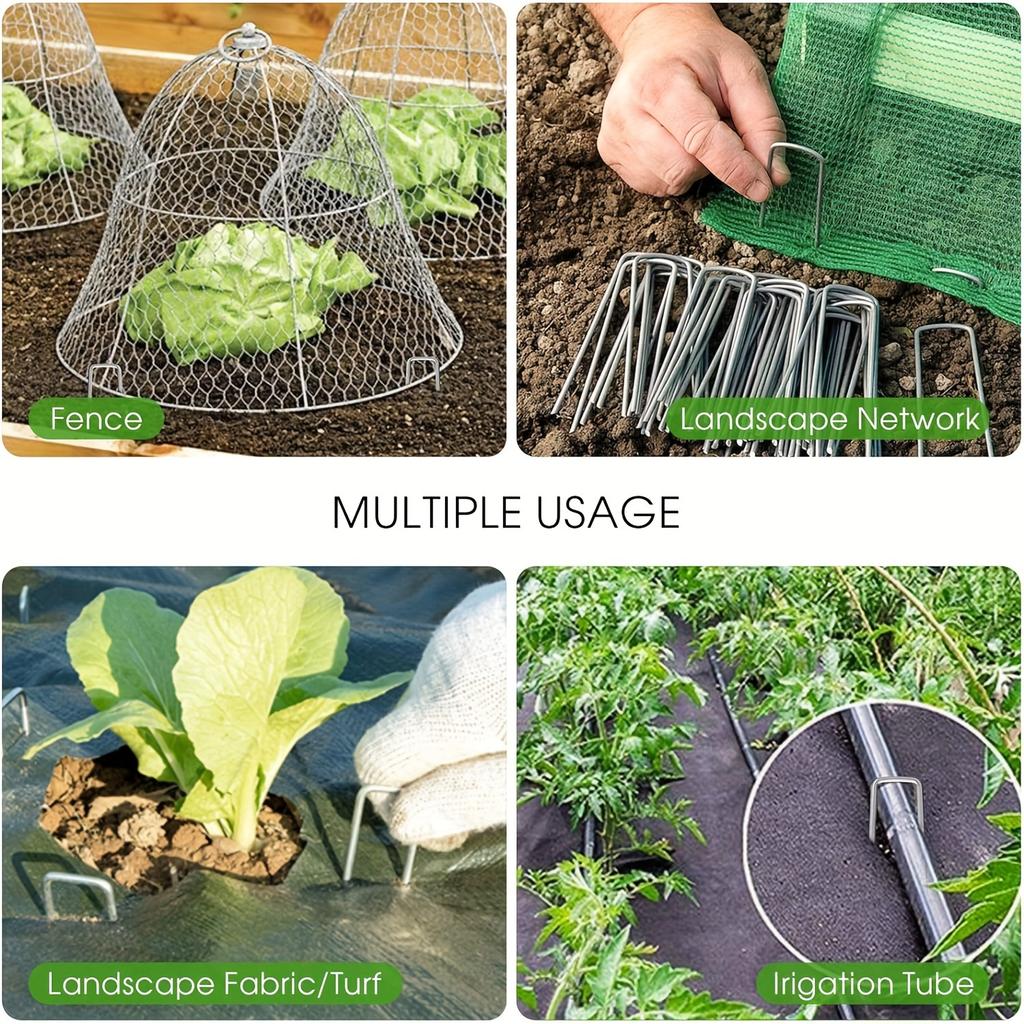 15/25/50pcs Galvanized U-Shaped Garden Landscape Pins for Plant Support  Safety & Flower Protection