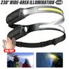 Induction COB LED Headlamp USB Rechargeable Headlight with Built-in Battery 5 Lighting Modes Lamp for Outdoor Emergency Fishing