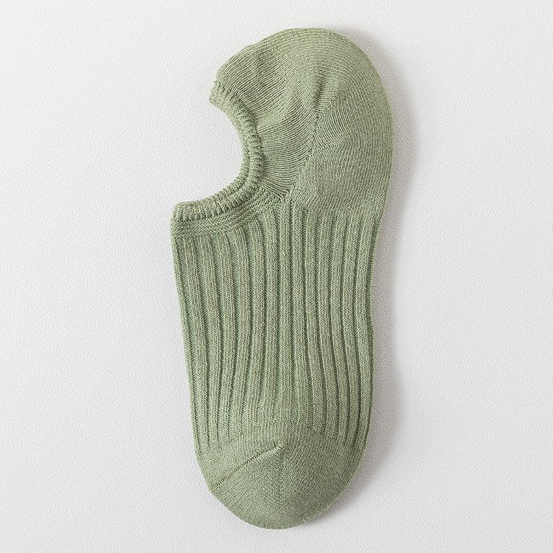 

Женские летние тонкие однотонные туфли с мелким вырезом, не спадающие, с невидимыми носками 1 pair зелёный