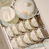 Jingdezhen Style 16-Piece Ceramic Dinnerware Set with Gold Trim