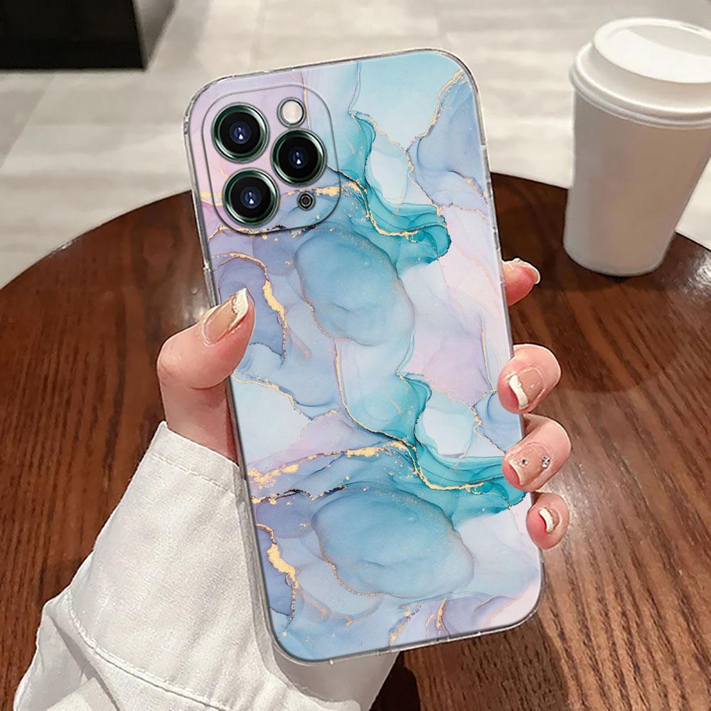 Watercolor Abstract Marble Pattern Case For Apple iPhone 17 16 15 14 13 12 11 Pro Max 16 Plus 16E 17Air 17Pro Phone Cover Funda