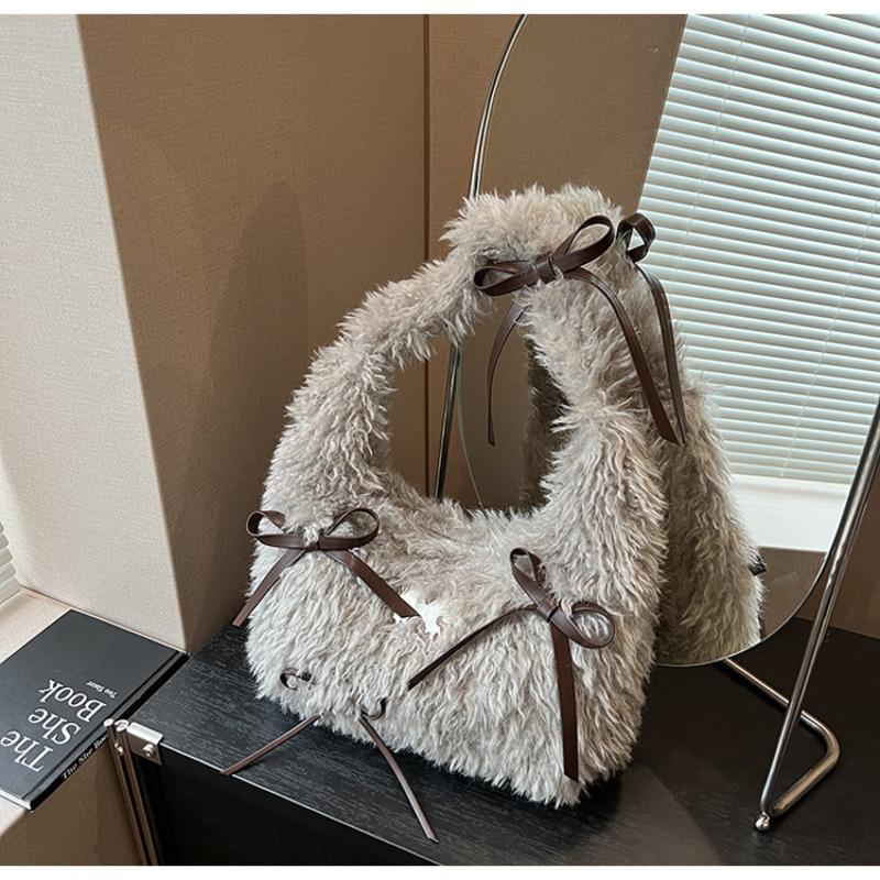 Plush Bag Women's Large-capacity New Autumn and Winter Niche One-shoulder Underarm Bag High-end Plush Bag