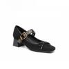 Fashion Fashion Women's High Heels 2025 High Quality Square Toe Mary Jane Bow Buckle Dress Party Pumps Women's Lolita Shoes Ballerinas