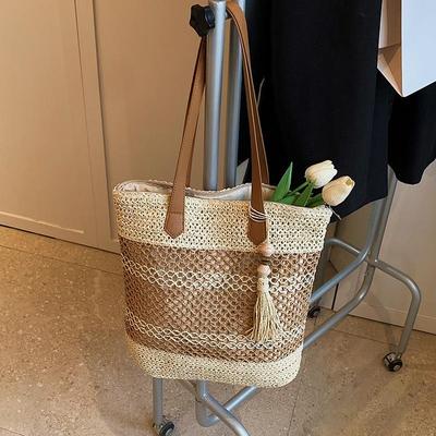 Summer Straw Bags for Women High Quality Rattan Shoulder Bag Travel Handmade Woven Beach Handbags Female Large Capacity Totes