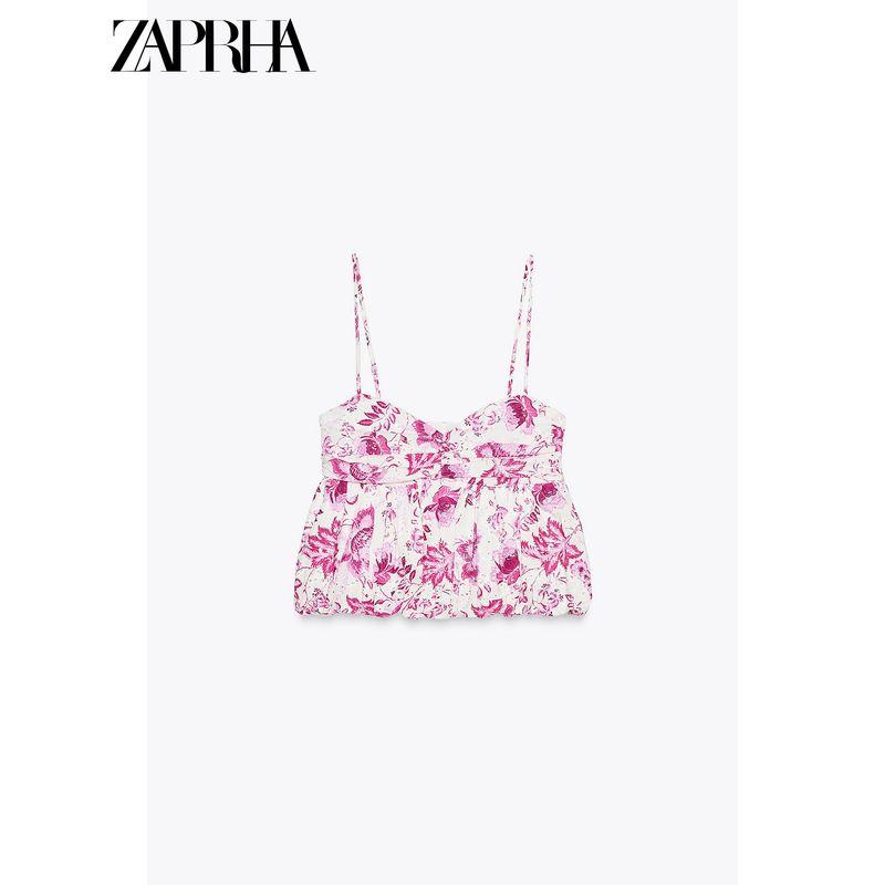 Zaprha 2025 New Sexy Sweet Cutout Embroidered Printed V-neck Strap Tops Female Outwear 2157048