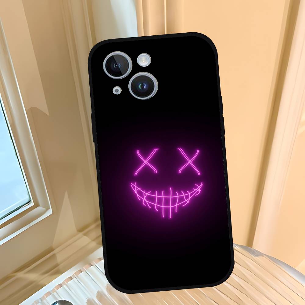D-Devils-faces-S Phone Case For IPhone 1716 15 14 13 Pro Max 11 12 Mini X Xs XR Black Silicone Cover