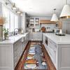 Wood Grain Pebbles Pattern Soft Kitchen Rug Anti-Fatigue Kitchen Rug Waterproof Non-Slip Rugs Set Runner Rug Bedside Rug Absorbent Carpet For Kitchen
