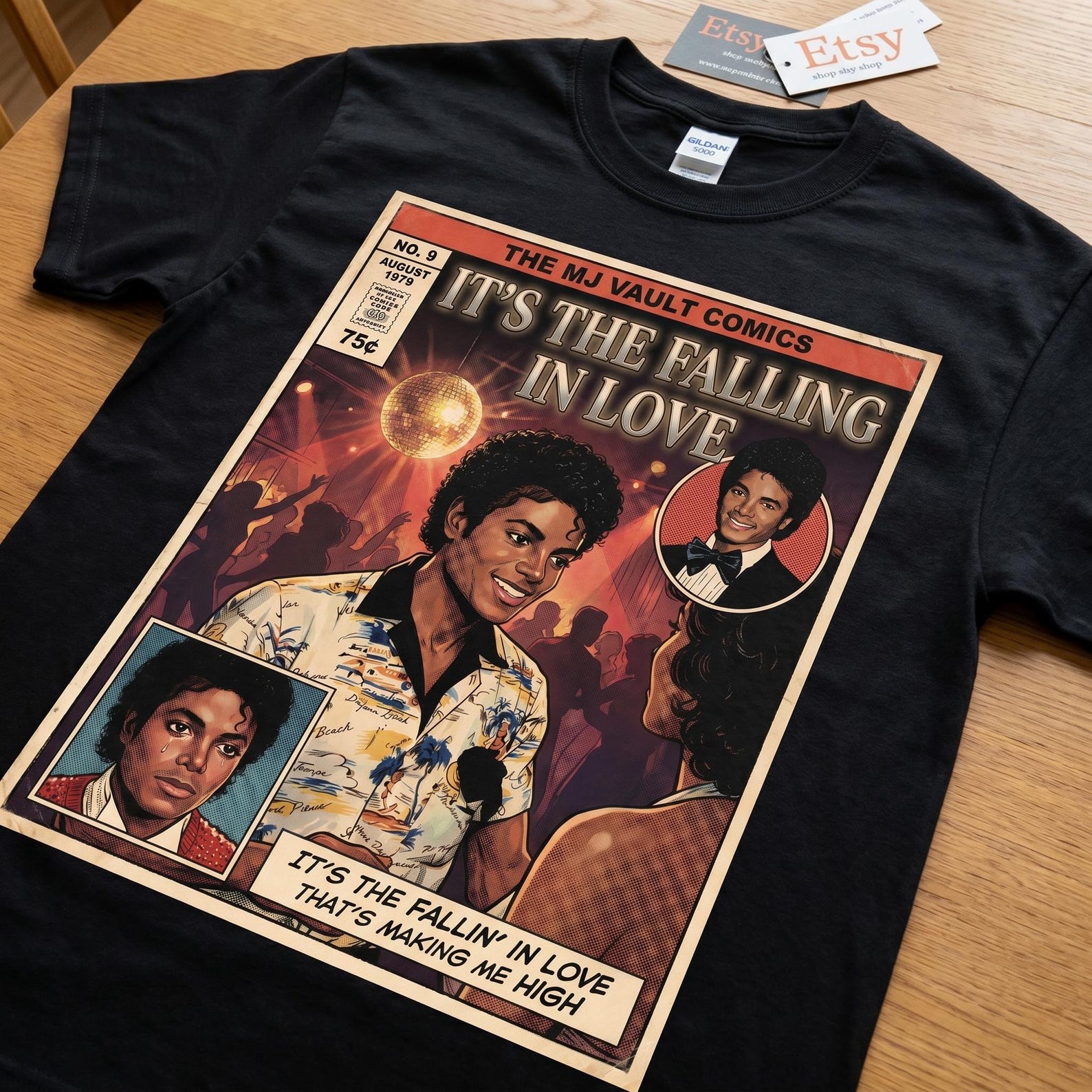 Michael Jackson Off The Wall Comic Book Tee | It s the Falling in Love T-Shirt S