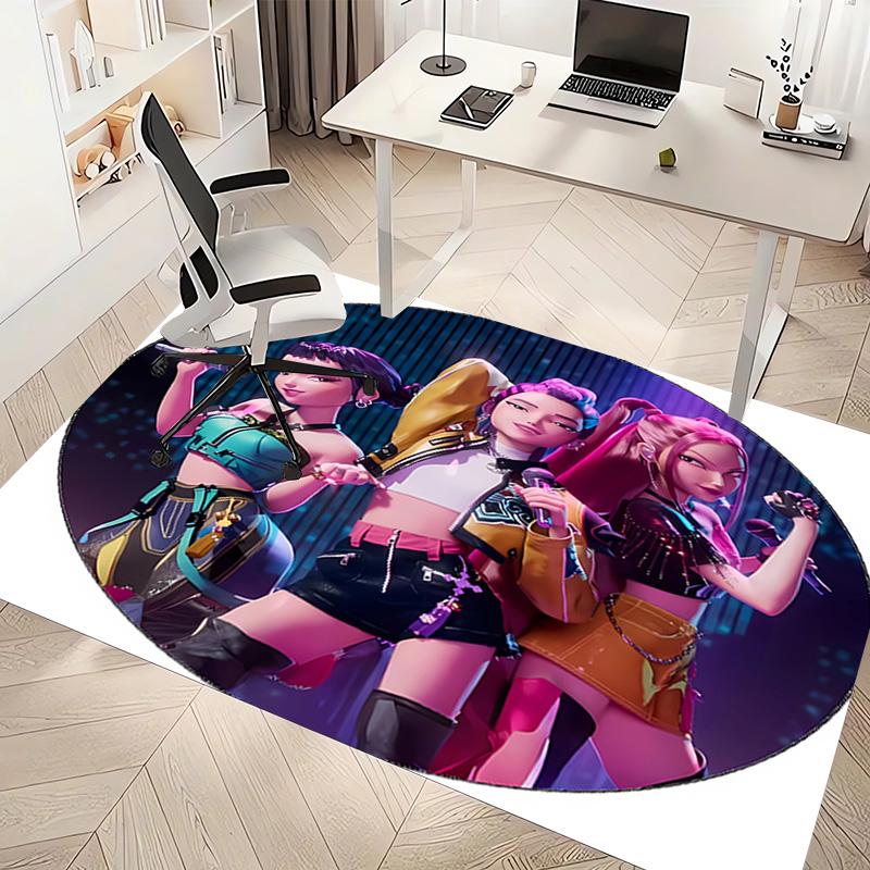1pc Kpop Hunter8 Print Area Rug - Soft, Washable Non-Slip Indoor Mat, Living Room, Home Office Decorative Rug,Office Decorative