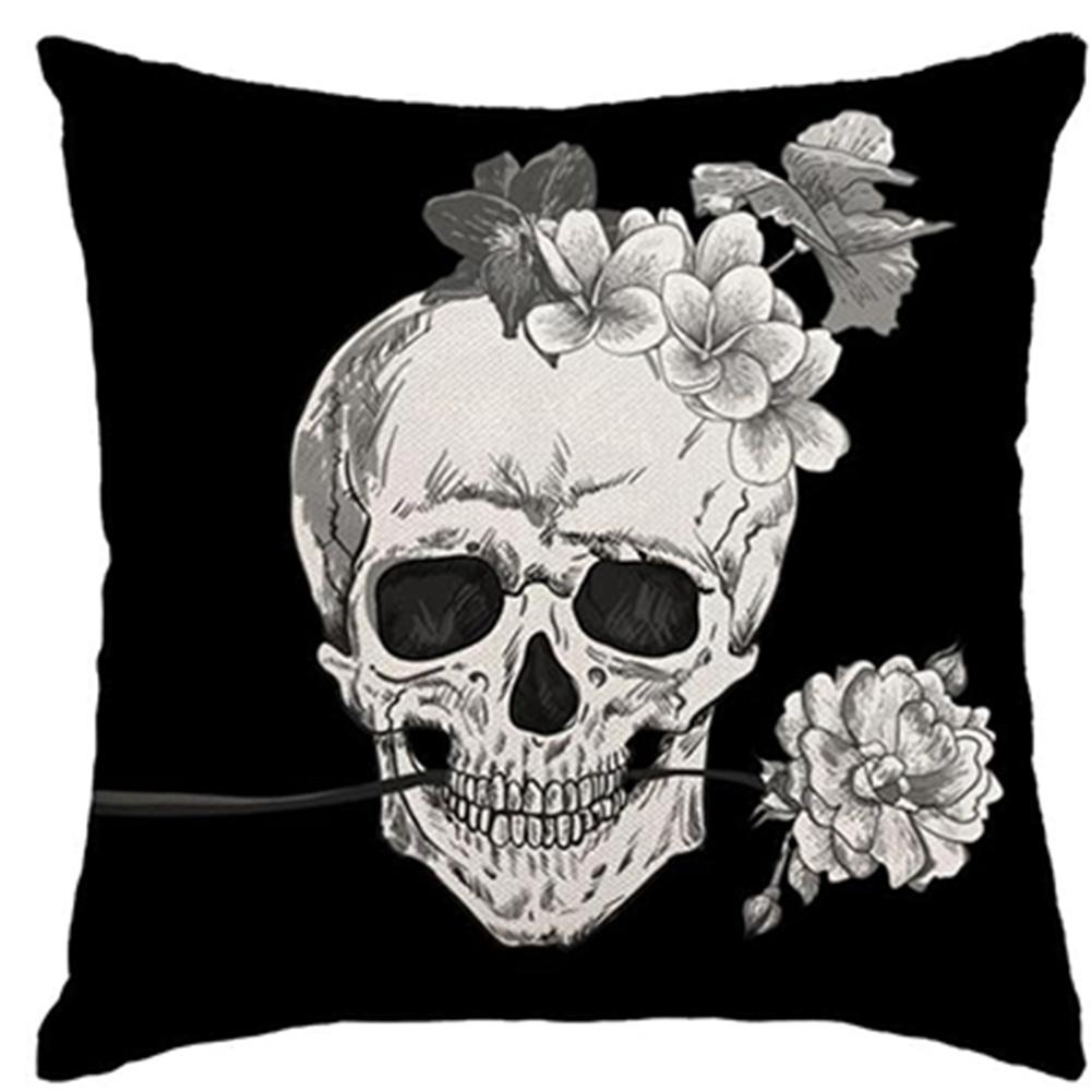 

Halloween Themed Pillowcases: Pumpkin, Cat, Trick or Treat, Skull Designs Sofa cushion cover, holiday party decoration, gift 16x16Inch