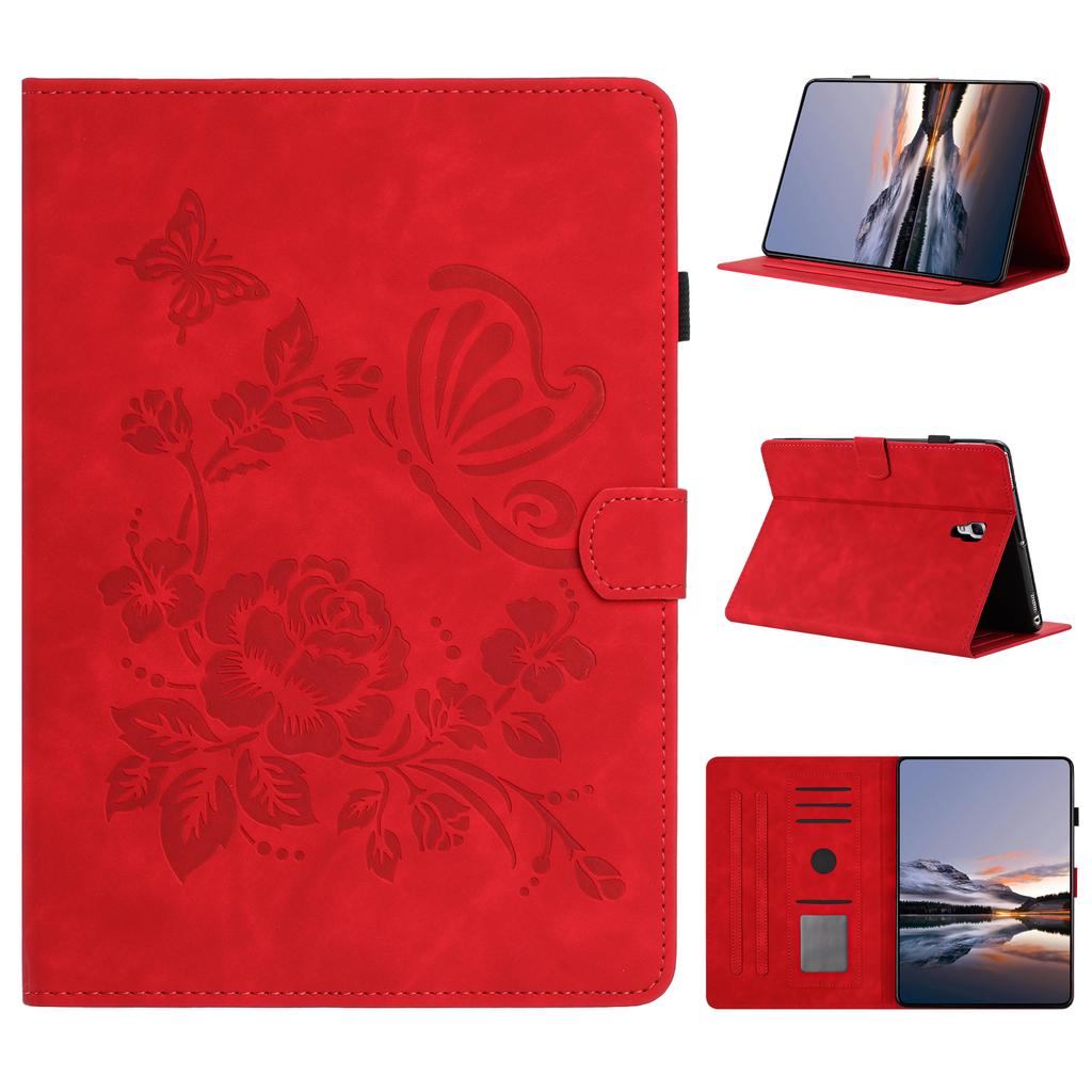 For Samsung Galaxy Tab A 10.5 (2018) Case Card Holder Stand Butterfly Floral Imprinted Leather Tablet Cover