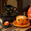 European Pumpkin Ceramic Coffee Cup Halloween Decorative Mug Exquisite Afternoon Camellia Tea Mug Home Breakfast Milk Cup 350ml