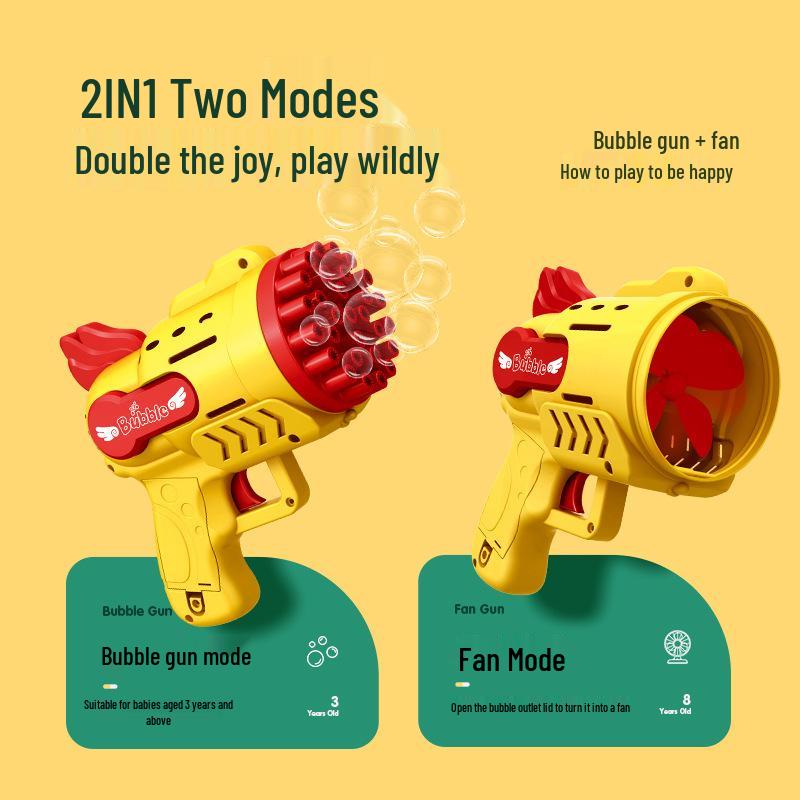 Luminous Electric Bubble Gun Toy - Porous Gatling Design, Ideal for Children's Play and Night Use