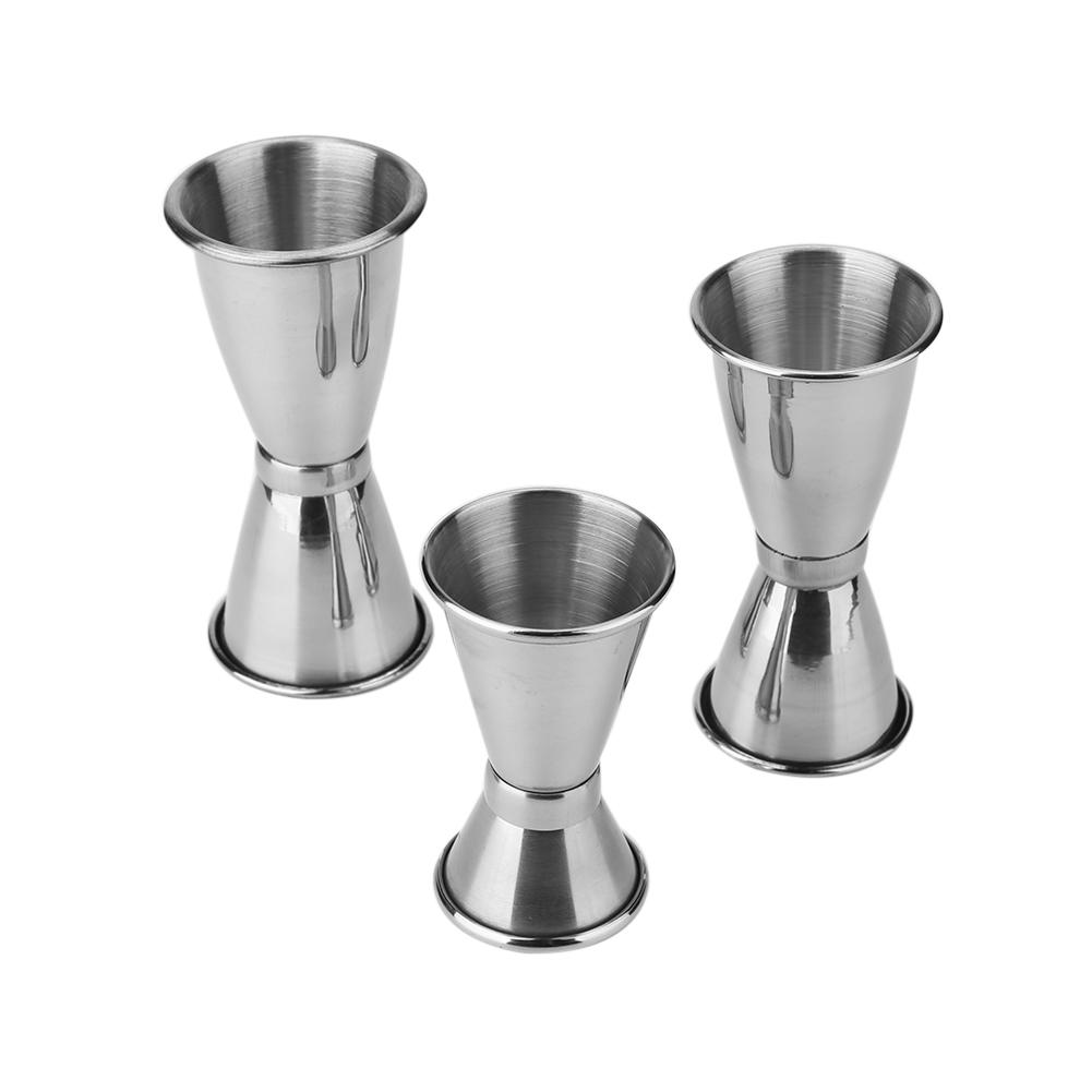 3PCS Stainless Steel Cocktail Drink Mixer Measuring Cup Jigger Measurer Set