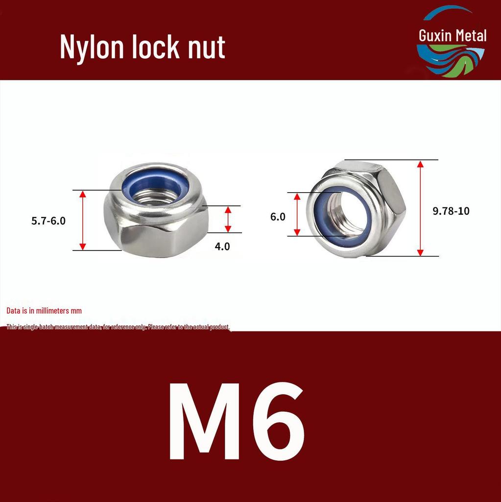Stainless Steel Self-locking Nylon Lock Nut DIN985, M3-M30, Anti-slip/loosening.