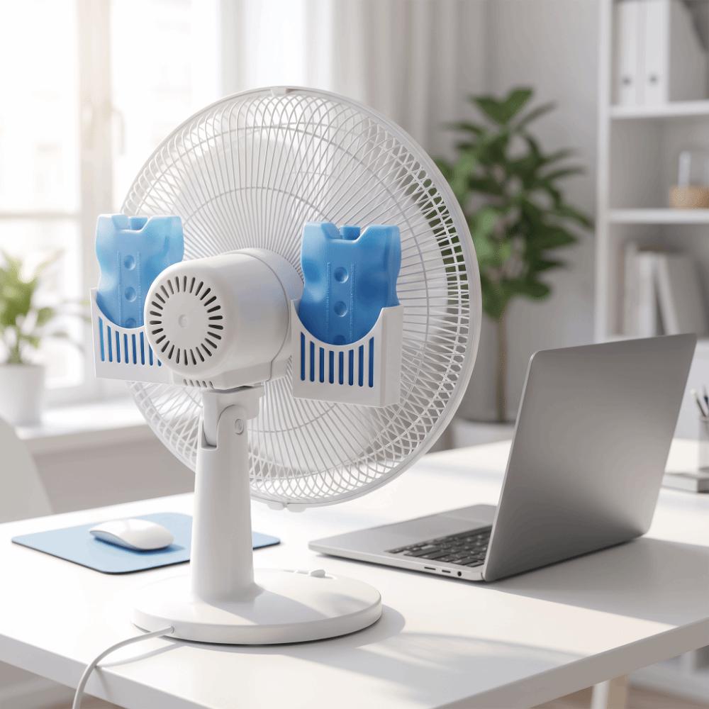 1 Set Portable Fan Ice Bag Holder Ice Cups Floor Fan Ice Bag Slot Ice Pack Fixator Bathroom