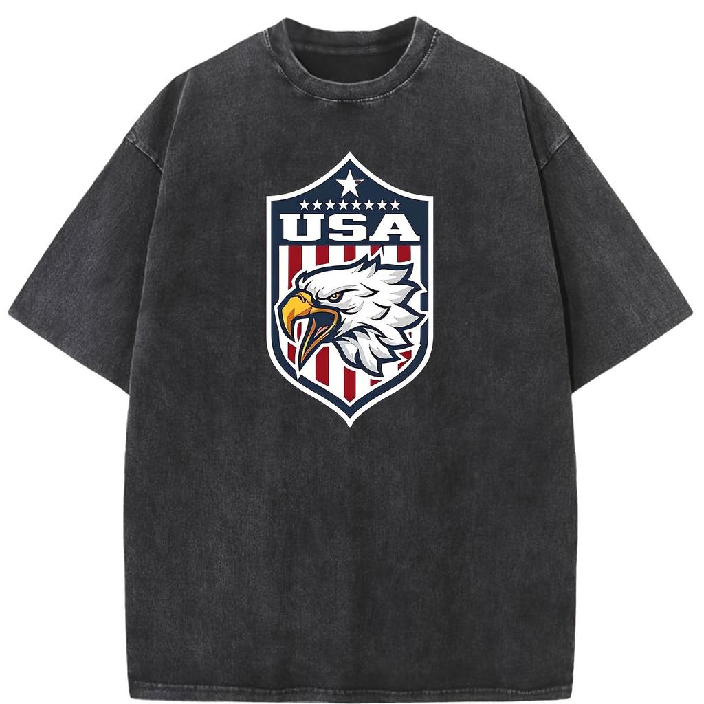 Neues USA Limited Edition Logo Gedrucktes Muster Herren Bequemes Gewaschenes Baumwoll Sommer Herren Kurzarm Lässiges Herren T-Shirt