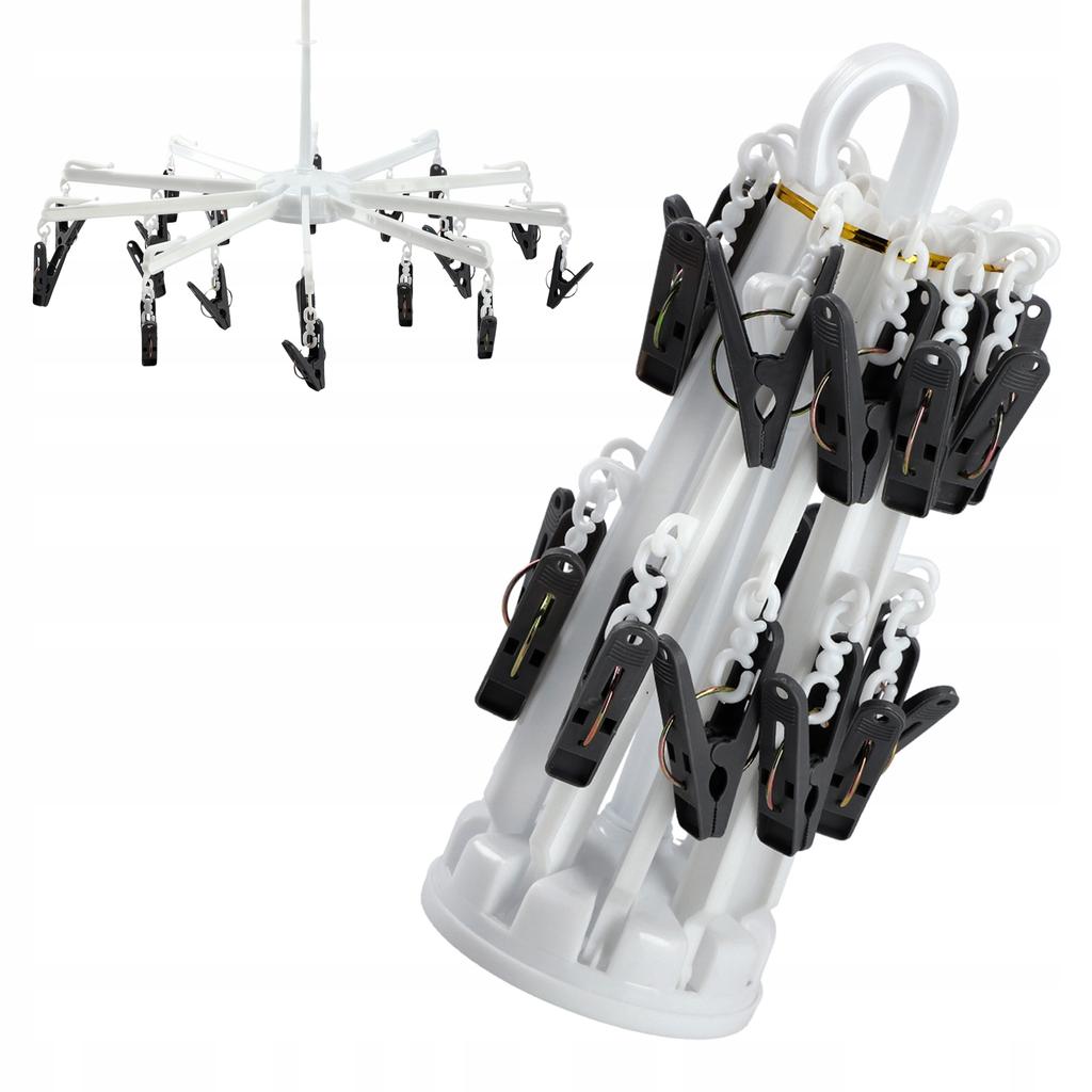 KADAX Suszarka Wieszak Na Bieliznę Skarpety Pranie Skarpetki 16 Klipsów Karuzela