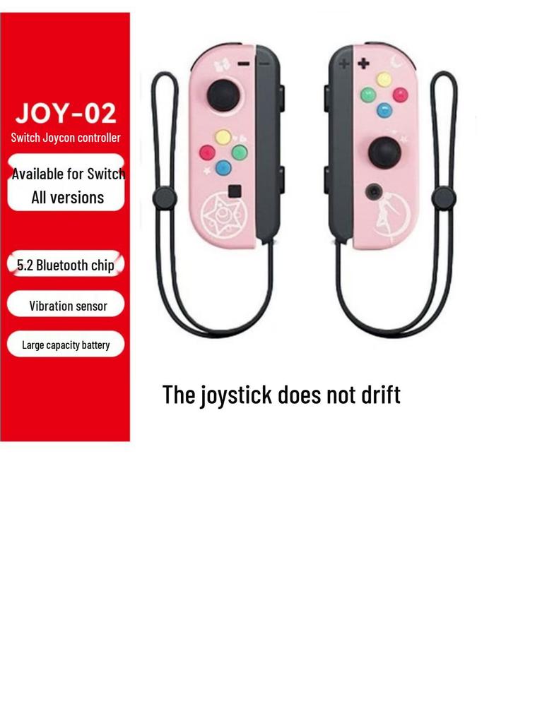Colorful RGB Switch Joy-Con Left & Right Controllers with Wake-Up, Bluetooth 5.2, Vibration, and Motion Control.