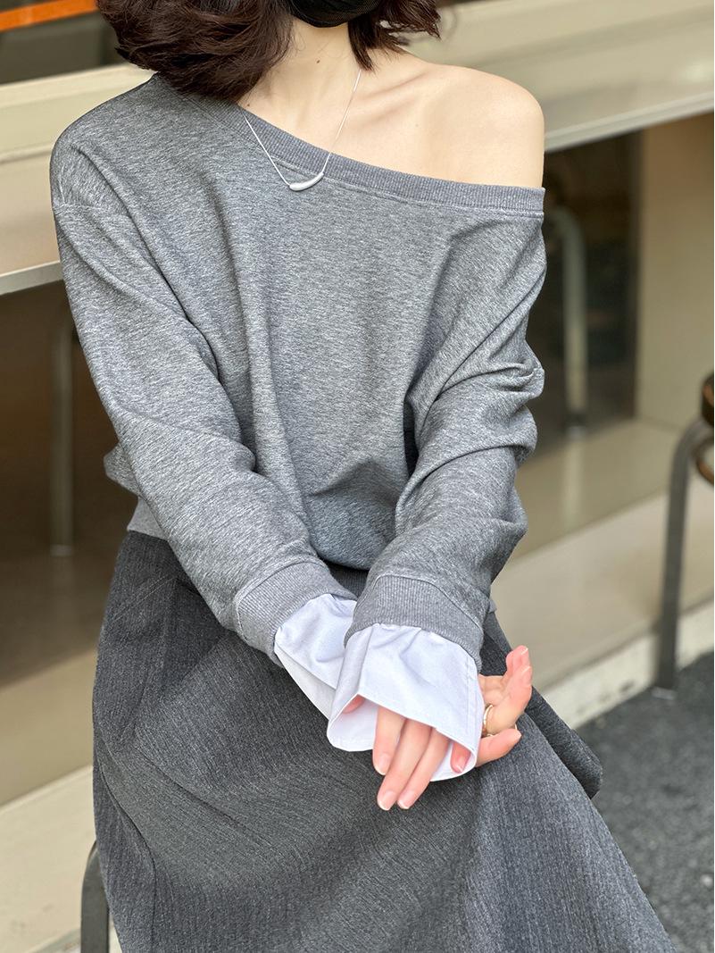 

Juzhi Весенний корейский стиль круглый вырез повседневный свитер 2550 M