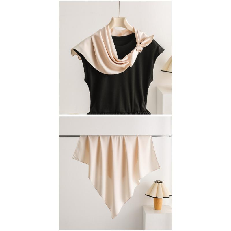 Elegant Elastic Satin Square Scarf Fashion Versatile Women Neck Scarf