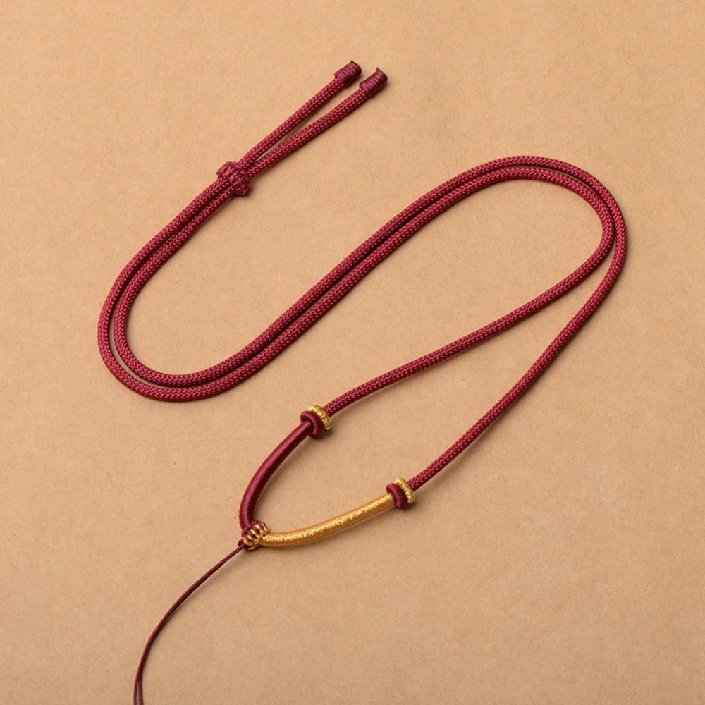 Colier bicolor țesut manual Colier cu frânghie Snur cu pandantiv reglabil pentru bărbați și femei