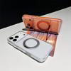 Transparent Ultra Thin PC For Magsafe Case For iPhone 17 16 15 14 13 Pro Max Clear Candy Color Shockproof Rotating Bracket Cover