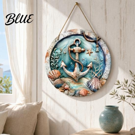 Nautical Wall Art Decorative Hanging Sign Lightweight Wooden Sign with Marine Elements