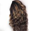 European American Wig Dyed Gradient Gold Long Curly Hair High-temperature Silk Synthetic Headband