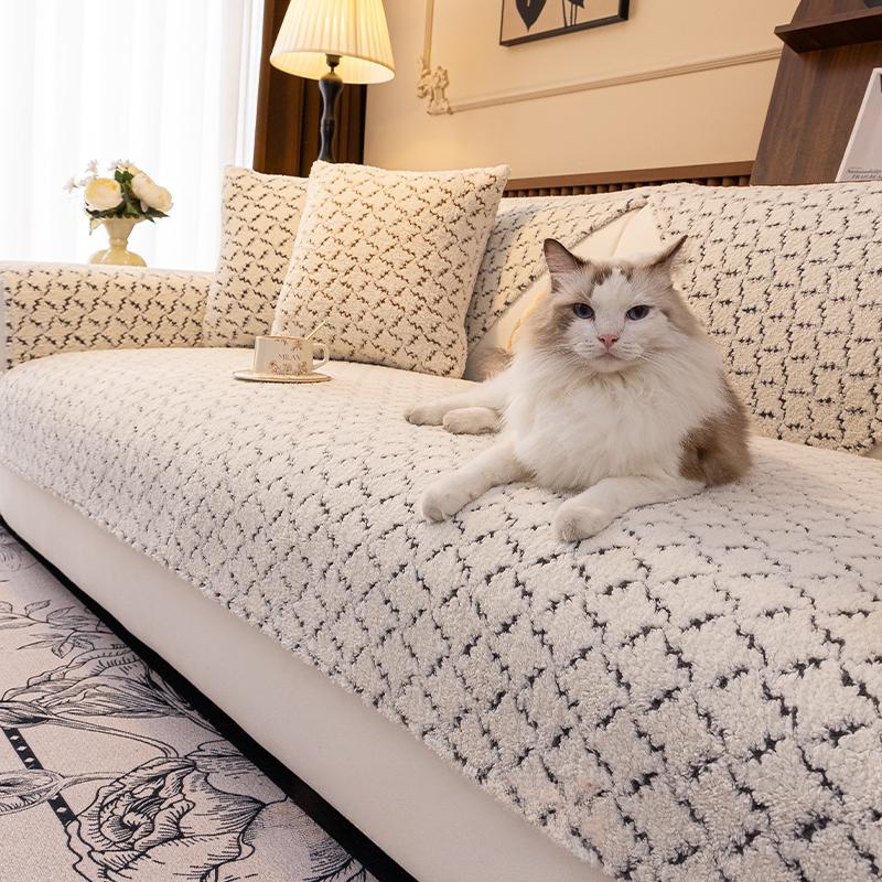 

Новый плюшевый диван-подушка, легкий, роскошный и высококачественный, утолщенный коврик для сиденья с защитой от царапин, на осень-зиму, чехол для дивана, украшение для гостиной 70*70cm
