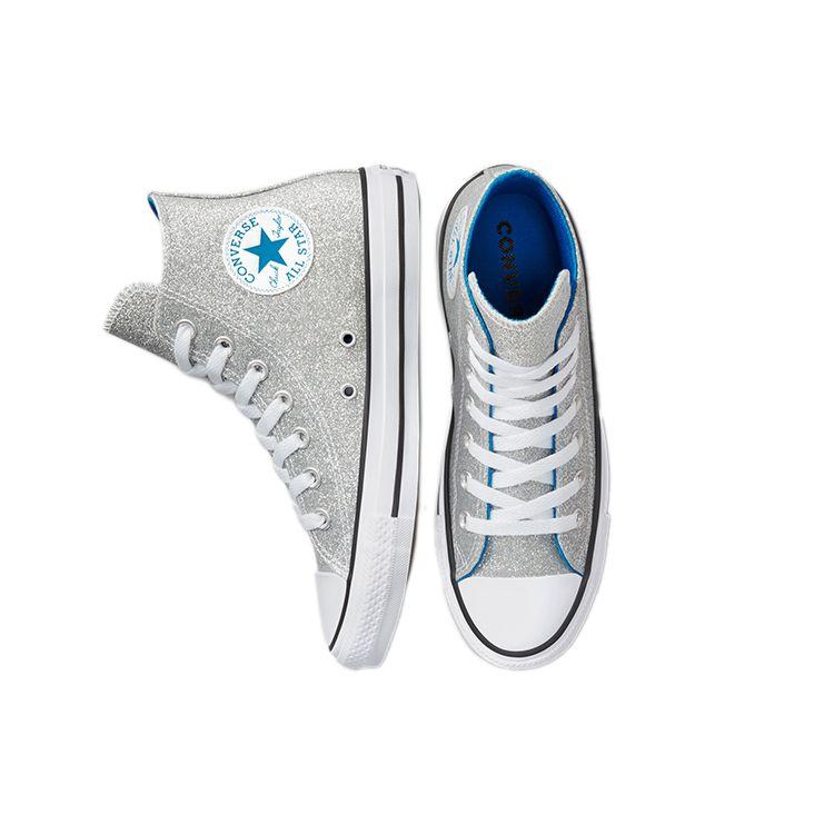 Converse Chuck Taylor All Star Semišové Vysoké Top Ležérní Plátěné Boty Dámské Tenisky Šedá Stříbrná 572046C